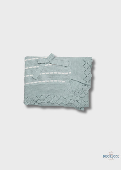 copertina neonato tricot fiocco