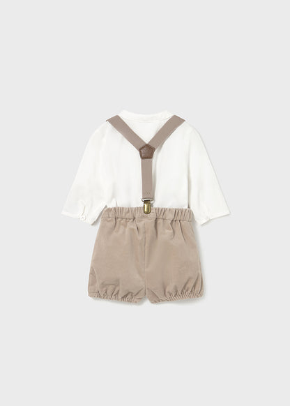 completino neonato camicine bermuda bretelline