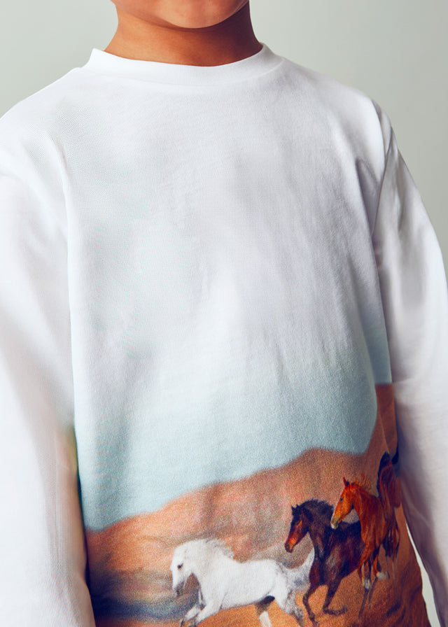 maglia bimbo caldocotone stampa cavalli