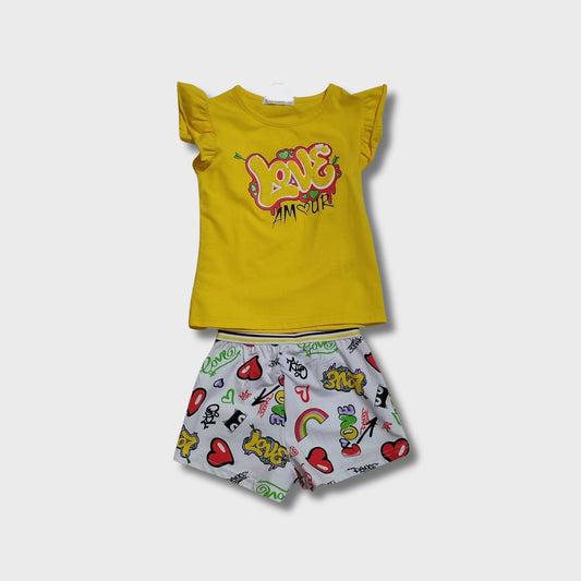 completo corto con short  fantasia in jersey