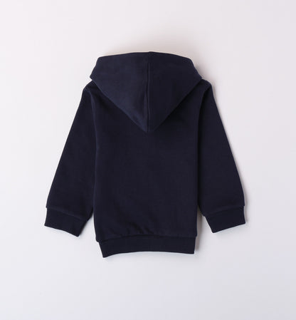 Felpa full zip con stampa a rilievo