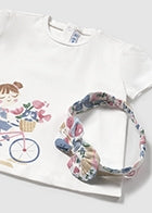 t-shirt + cerchietto neonata m/c