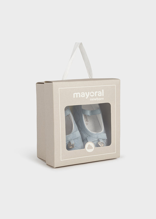 Ballerina in velluto con fiocchetto