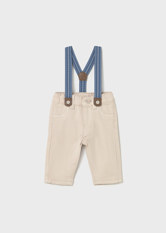 pantaloni neonato+bretelline