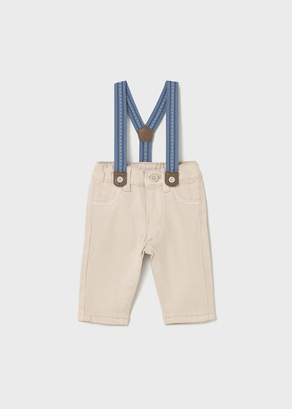 pantaloni neonato+bretelline