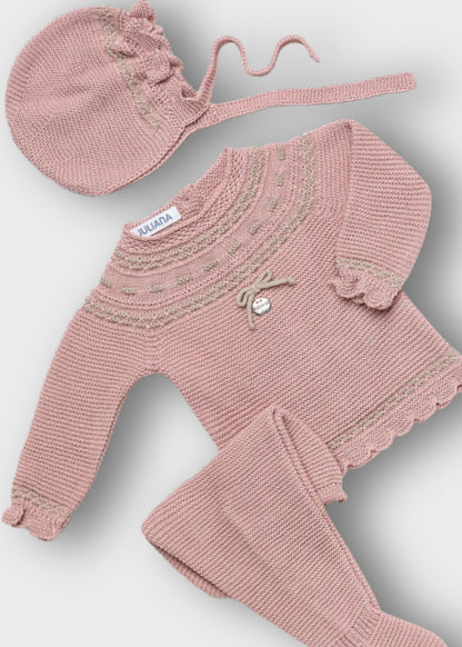 completino neonato tricot 3/pz lungo