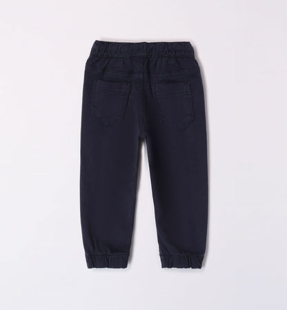 Pantalone in gambardina con elastico alla caviglia