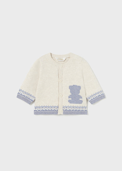 Salopette in tricot con giacchino e maglia abbinati