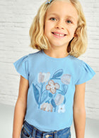 t-shirt bimba stampa fiori