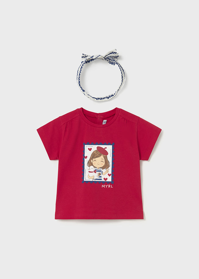 t-shirt neonata m/corta+fascia