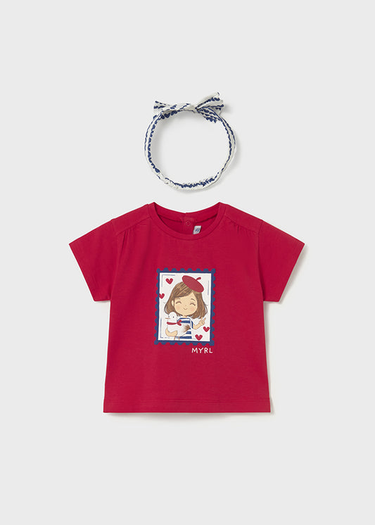 t-shirt neonata m/corta+fascia