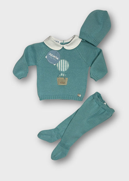 completino neonato tricot+cuffietta lungo
