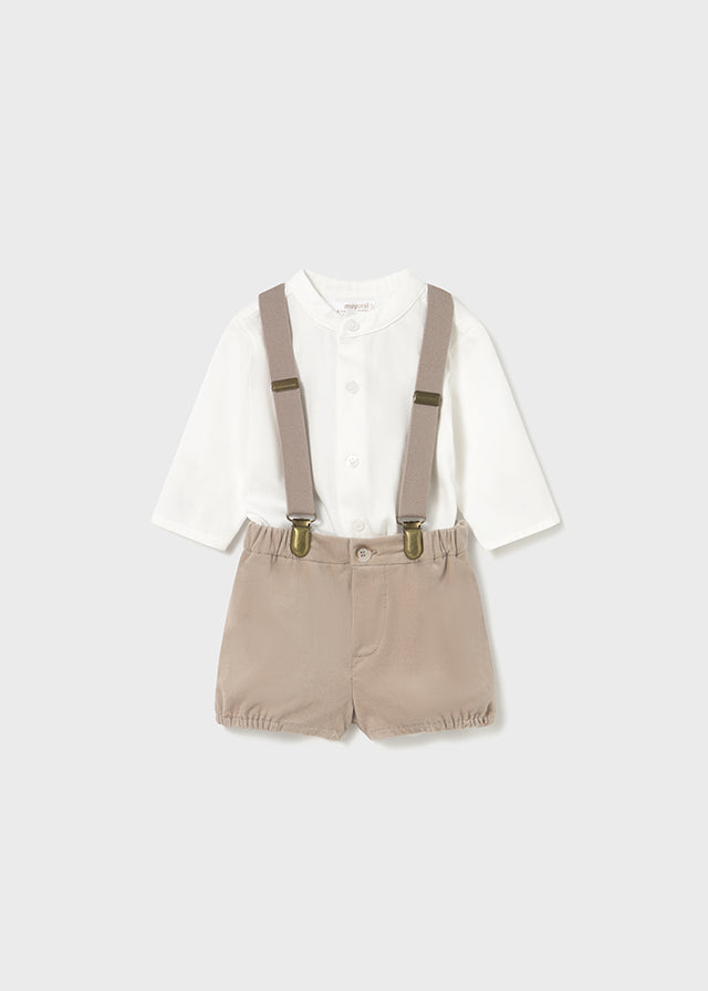 completino neonato camicine bermuda bretelline