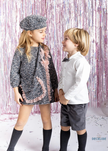 completino neonata tartan coulotte