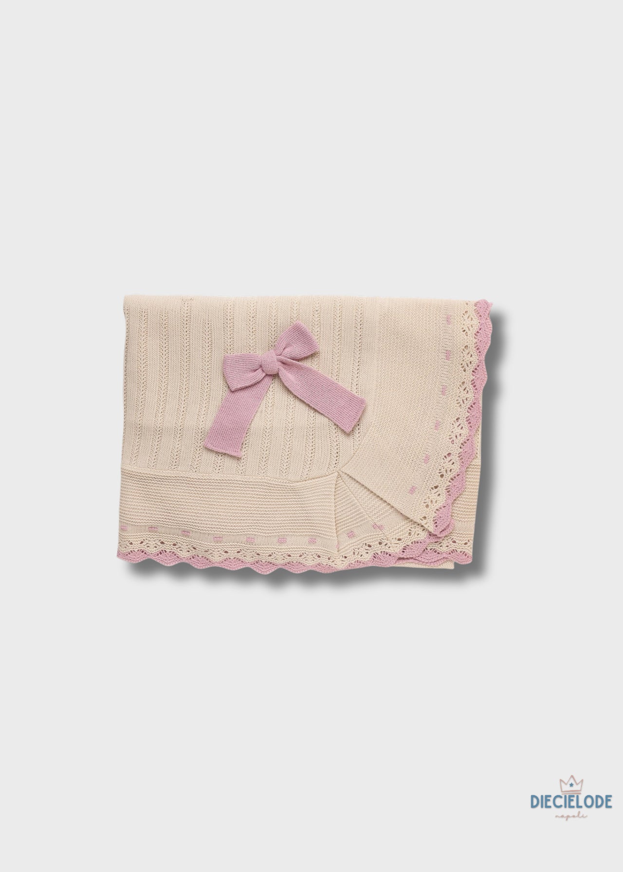 copertina neonata tricot fiocco