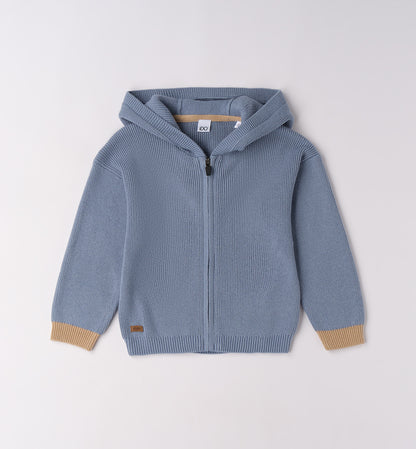 cardigan bimbo tricot cappuccio