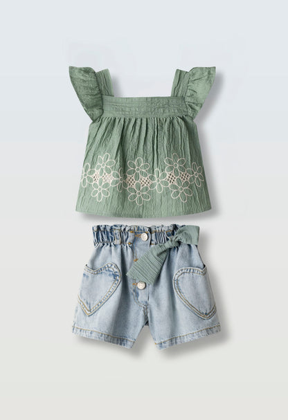 complto bimba top+short jeans
