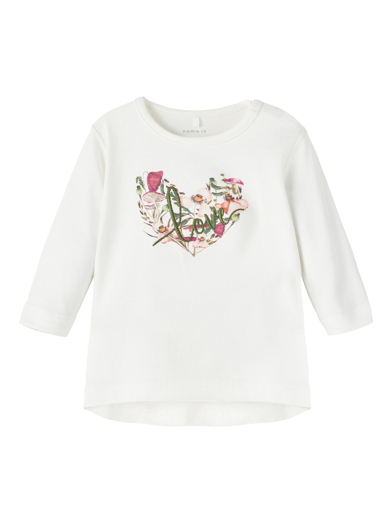T-Shirt Manica Lunga con stampa e ricamo a rilievo