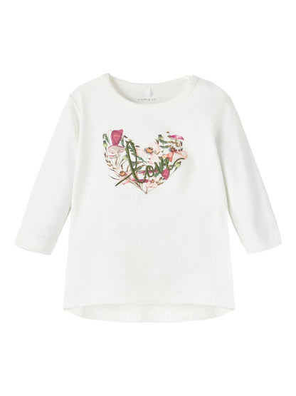 T-Shirt Manica Lunga con stampa e ricamo a rilievo