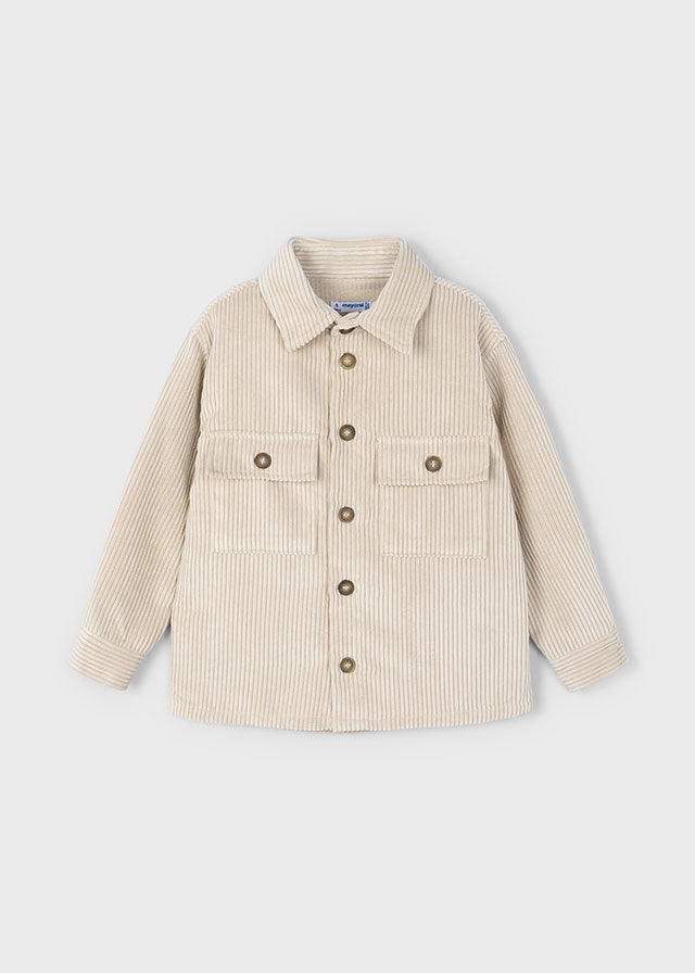 overshirt bimbo velluto costina