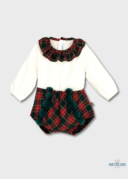 completino neonata tartan coulotte