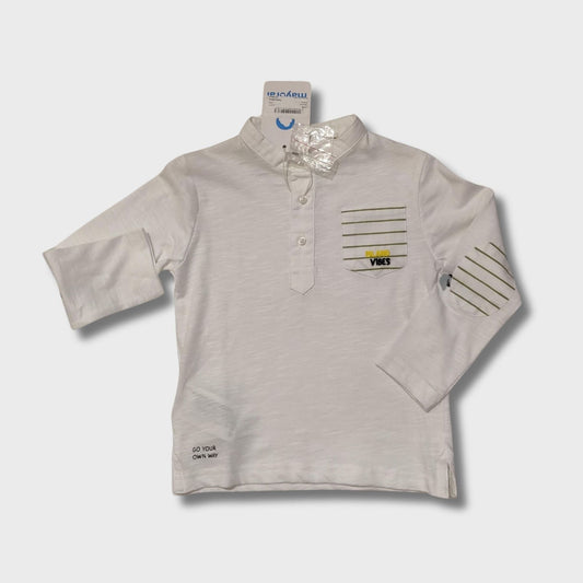 polo manica lunga con taschino rigato