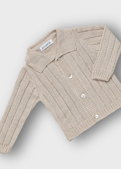 cardigan neonato tricot collo