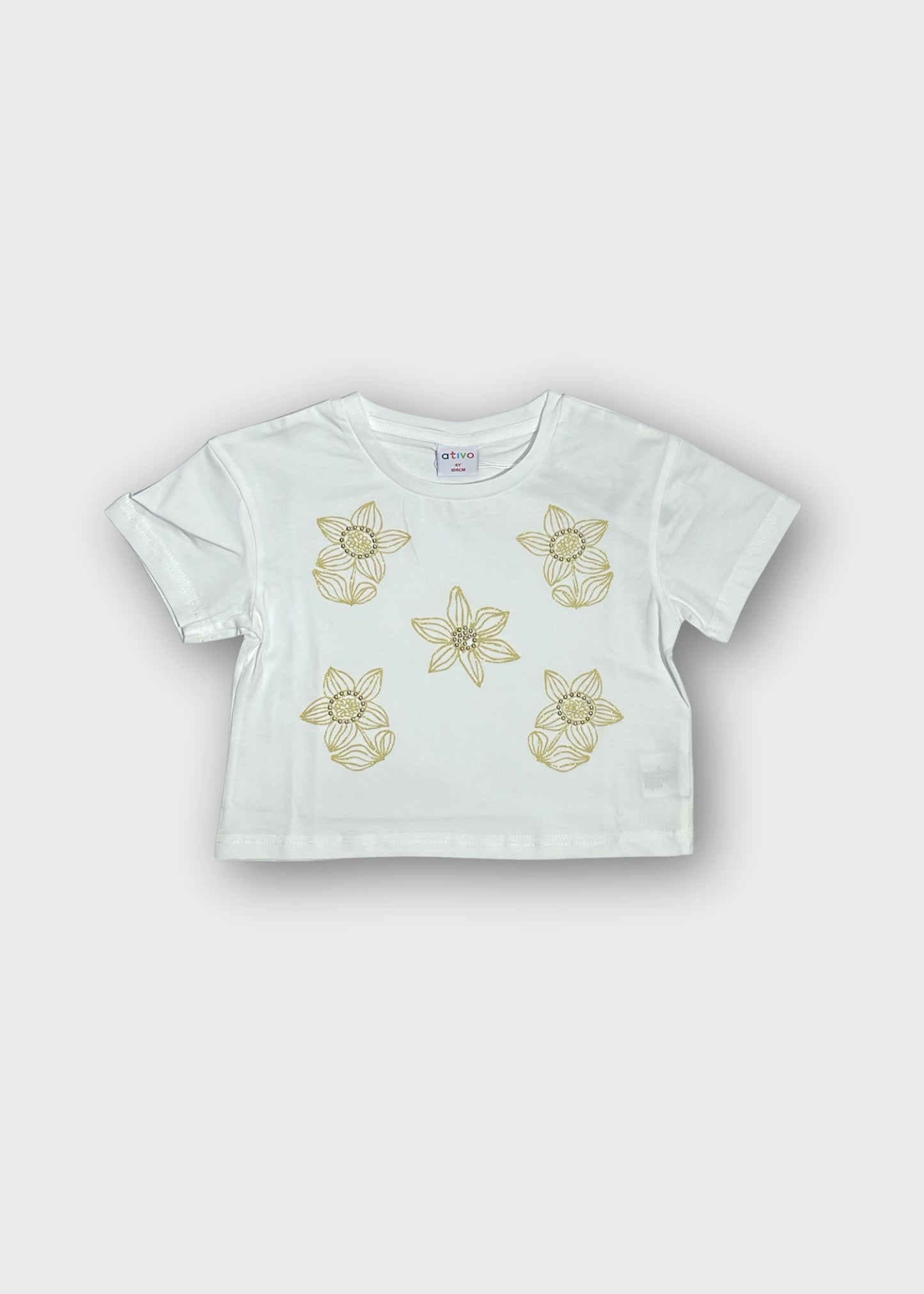 t-shirt bimba strass m/corta