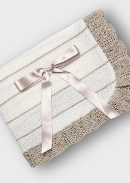 copertina neonato tricot fiocco