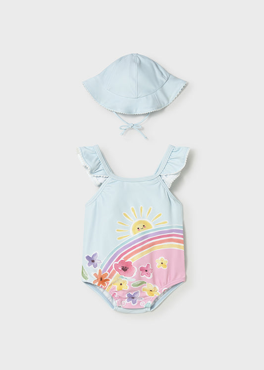 costumino mare intero+cappellino neonata