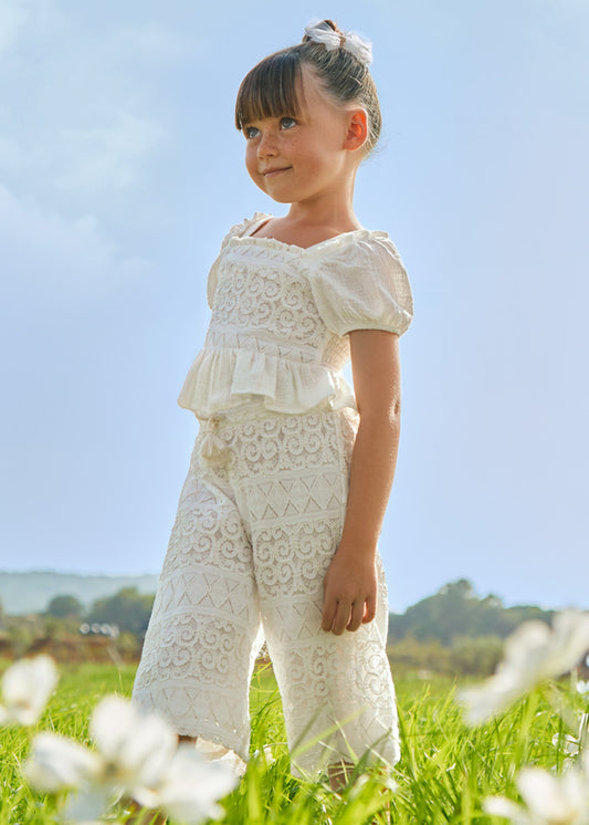 pantaloni bimba pizzo