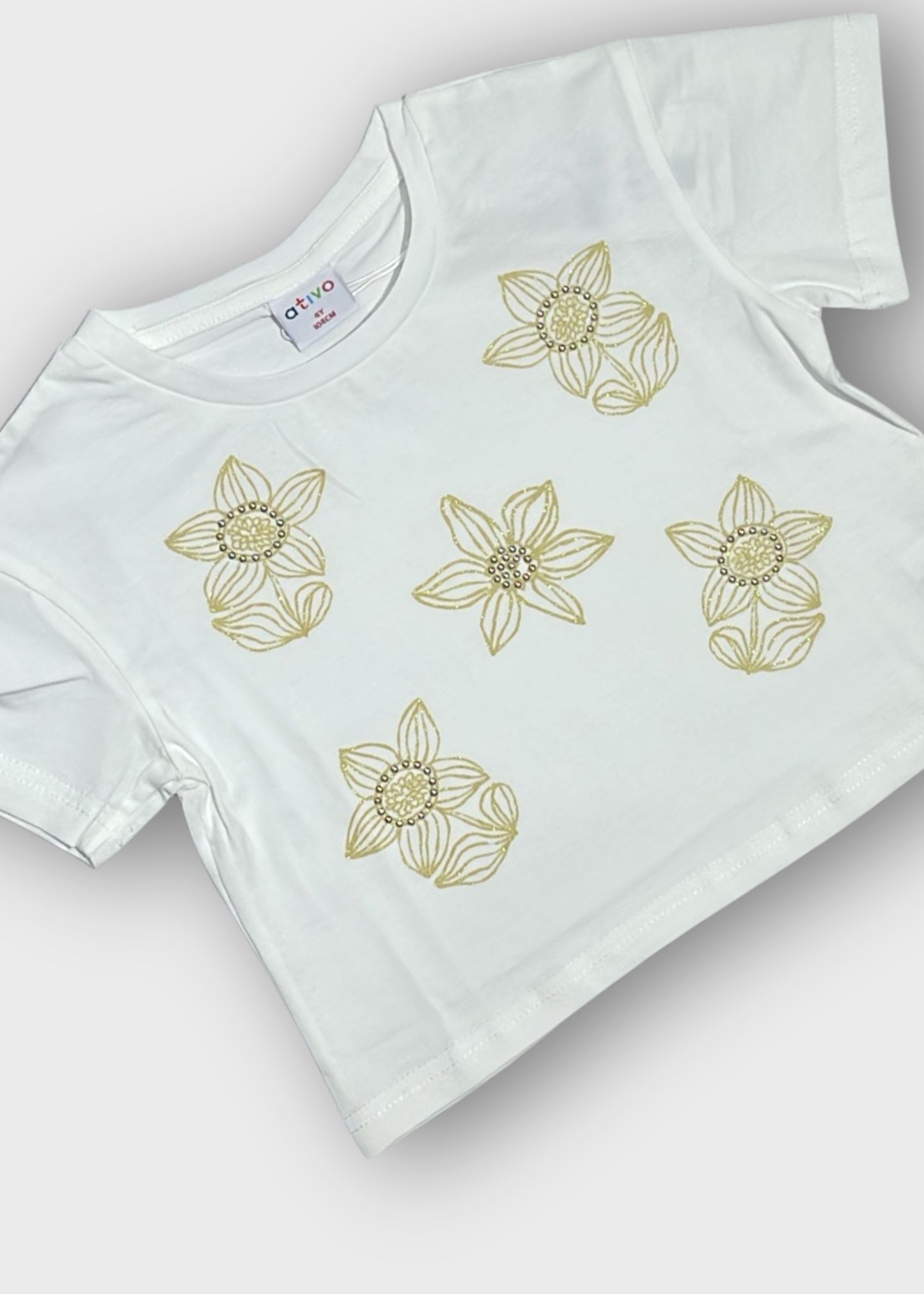 t-shirt bimba strass m/corta