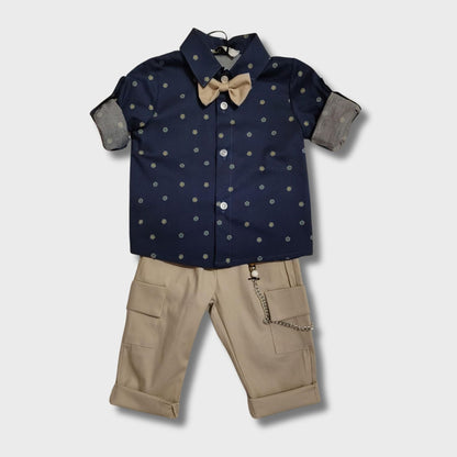 completo neonato camicia e papillon