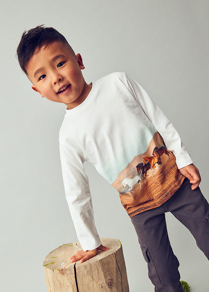 maglia bimbo caldocotone stampa cavalli