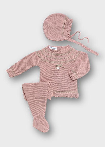 completino neonato tricot 3/pz lungo