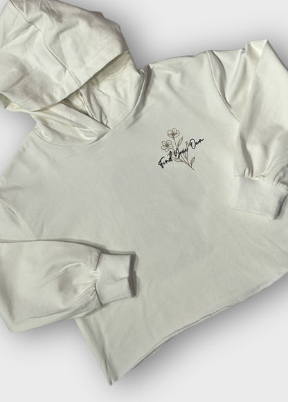 maglia bimba cotone cappuccio m/lunga