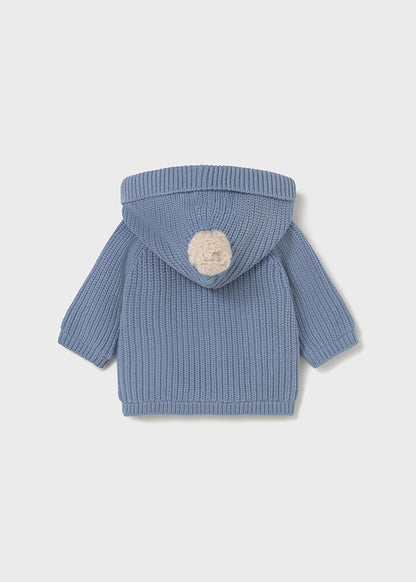cardigan neonato tricot cappuccio