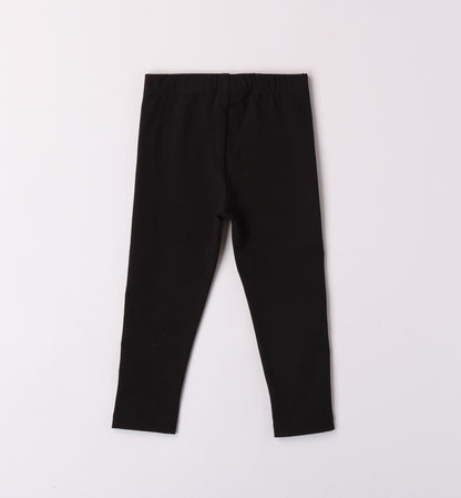 Leggins tinta unita con applicazione cuoricini