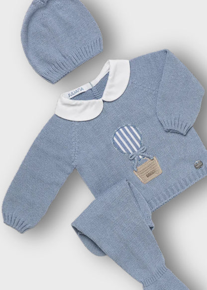 completino neonato tricot+cuffietta lungo