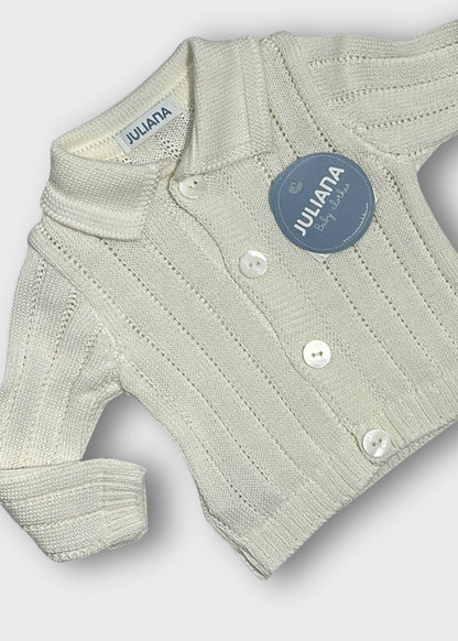 cardigan neonato tricot collo
