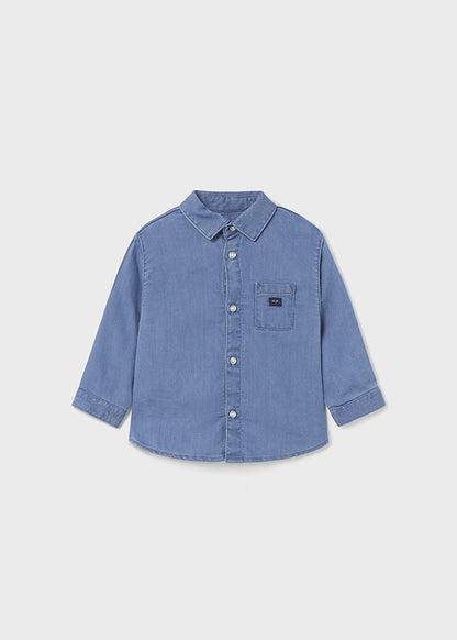 Camicia denim slim fit con taschino