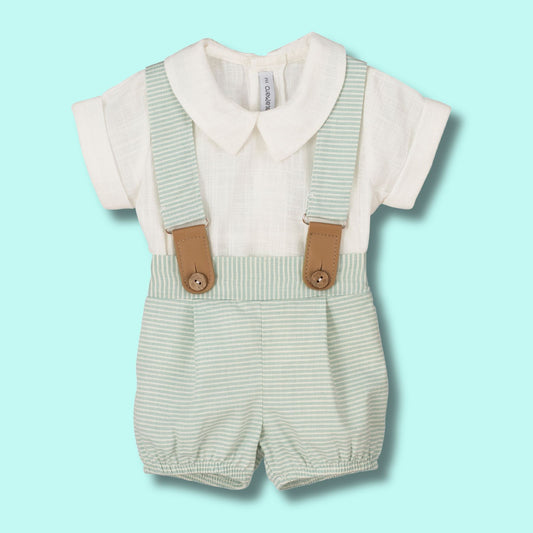Completo elegante con bretelle