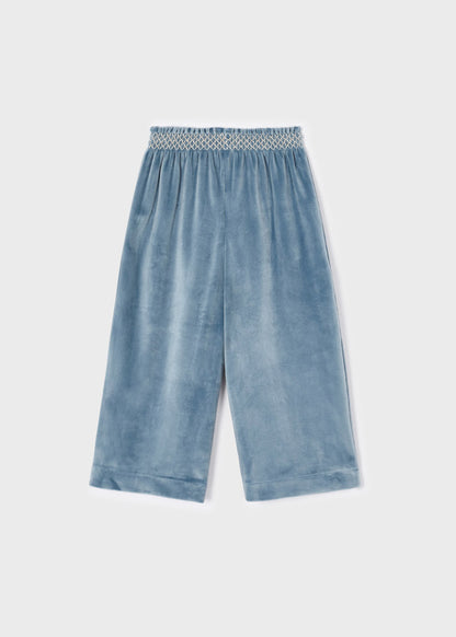 Pantalone cropped in velluto liscio