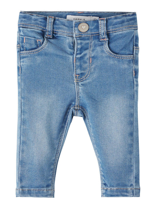Jeans elasticizzato con cursore interno
