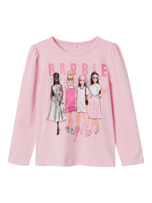 T-Shirt manica lunga con stampa soggetto Barbie