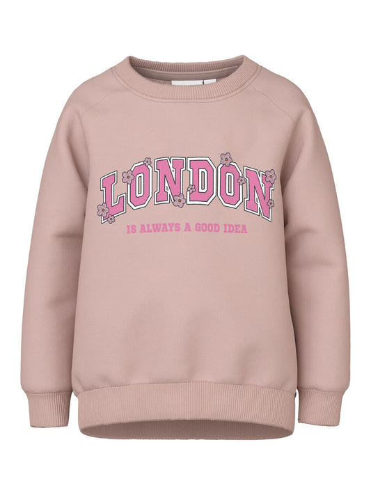 Felpa con stampa london a rilievo