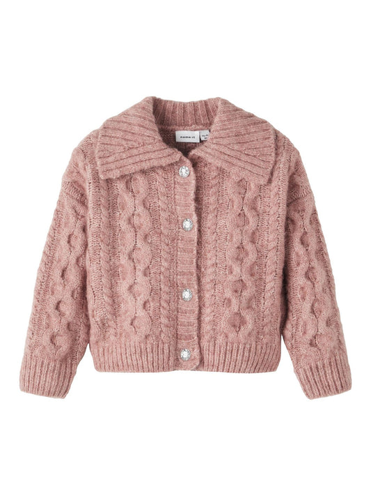 Cardigan sciallato con treccie
