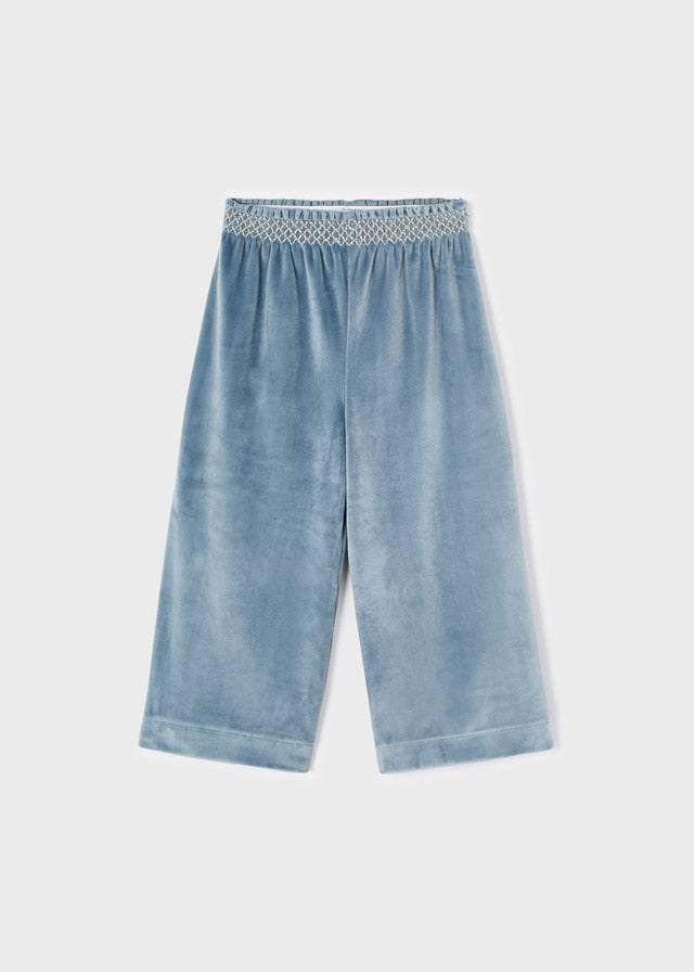 Pantalone cropped in velluto liscio