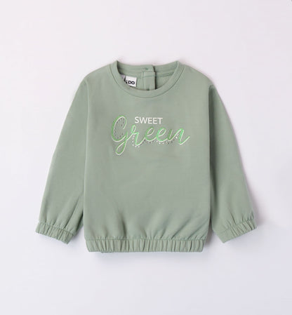 Felpa girocollo con applicazioni e serigrafia a rilievo