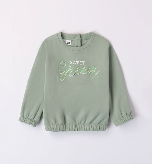 Felpa girocollo con applicazioni e serigrafia a rilievo